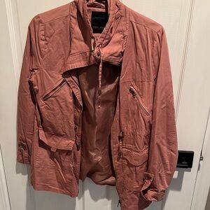 Miss London Women's Coral Varsity Jacket